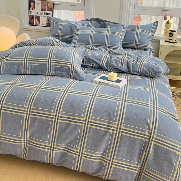 91家纺网 家纺一手货源 找家纺 品乐家纺 2023新款全棉喷气磨毛印花单被套 卡莱尔-灰