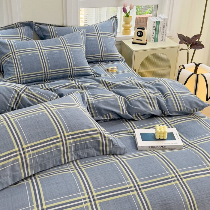 91家纺网 家纺一手货源 找家纺 品乐家纺 2023新款全棉喷气磨毛印花单被套 卡莱尔-灰