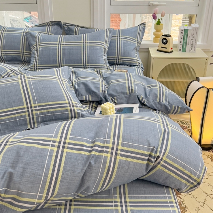 91家纺网 家纺一手货源 找家纺 品乐家纺 2023新款全棉喷气磨毛印花单被套 卡莱尔-灰