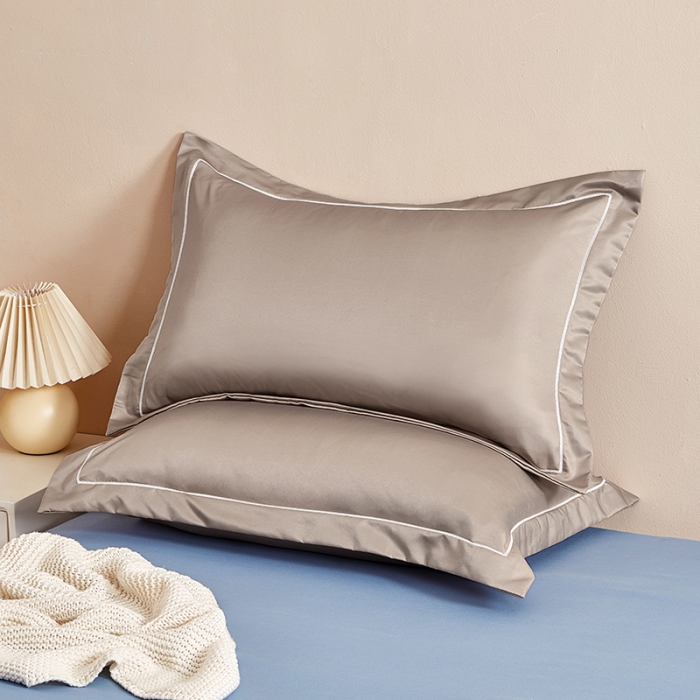 91家纺网 家纺一手货源 找家纺 丰淘 2023新款水洗真丝纯色枕套 水洗真丝-咖啡