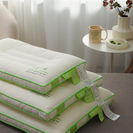 91家纺网 家纺一手货源 找家纺 （总）2023新款 原棉羽丝枕 舒睡护颈低枕 单人双人情侣枕头