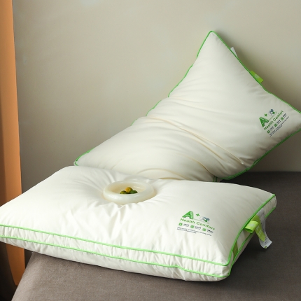 91家纺网 家纺一手货源 找家纺 （总）2023新款 原棉羽丝枕 舒睡护颈低枕 单人双人情侣枕头