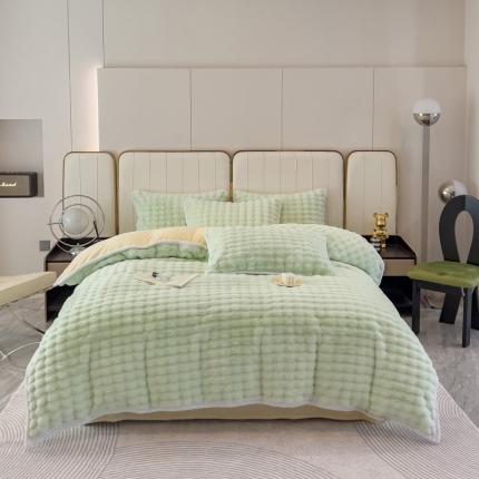 91家纺网 家纺一手货源 找家纺 （总）菲儿家纺 2023新款大兔毛绒立体剪花四件套