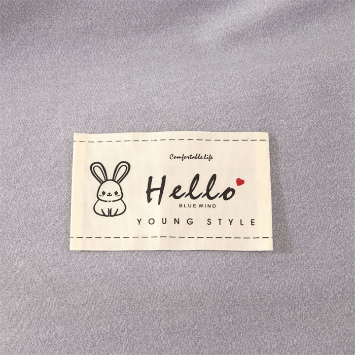 91家纺网 家纺一手货源 找家纺 首爱家纺 2025新款纯色全棉长绒棉四件套 灰色