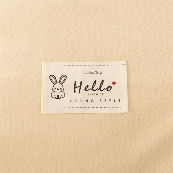 91家纺网 家纺一手货源 找家纺 首爱家纺 2025新款纯色全棉长绒棉四件套 浅黄