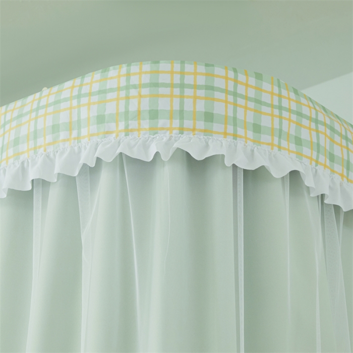 91家纺网 家纺一手货源 找家纺 卓尔居 2025新款学生高精密导轨花边款 导轨青柠绿