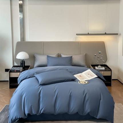 柠馨2023新款都市贵族系列13376铂金新疆长绒棉纯色单品系列 宾利蓝-单被套