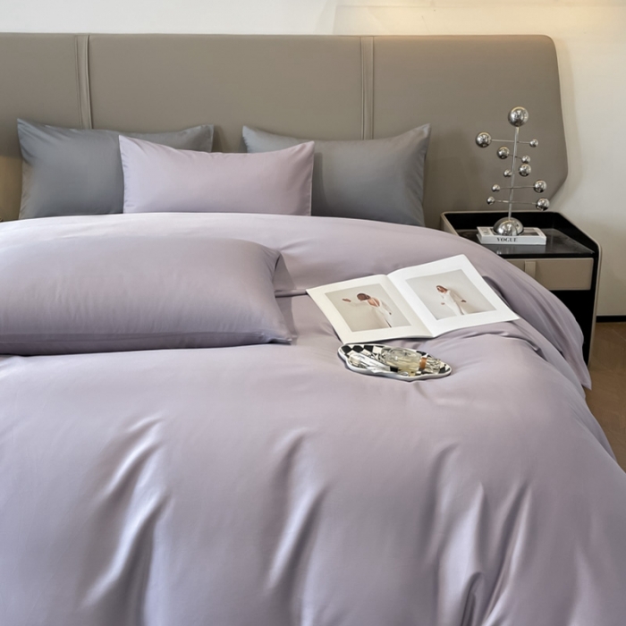 91家纺网 家纺一手货源 找家纺 柠馨2023新款都市贵族系列13376铂金新疆长绒棉纯色单品系列 雪山紫-单被套