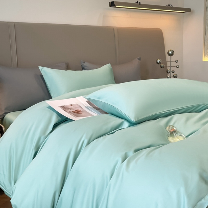 91家纺网 家纺一手货源 找家纺 柠馨2023新款都市贵族系列13376铂金新疆长绒棉纯色单品系列 繁星蓝-单被套