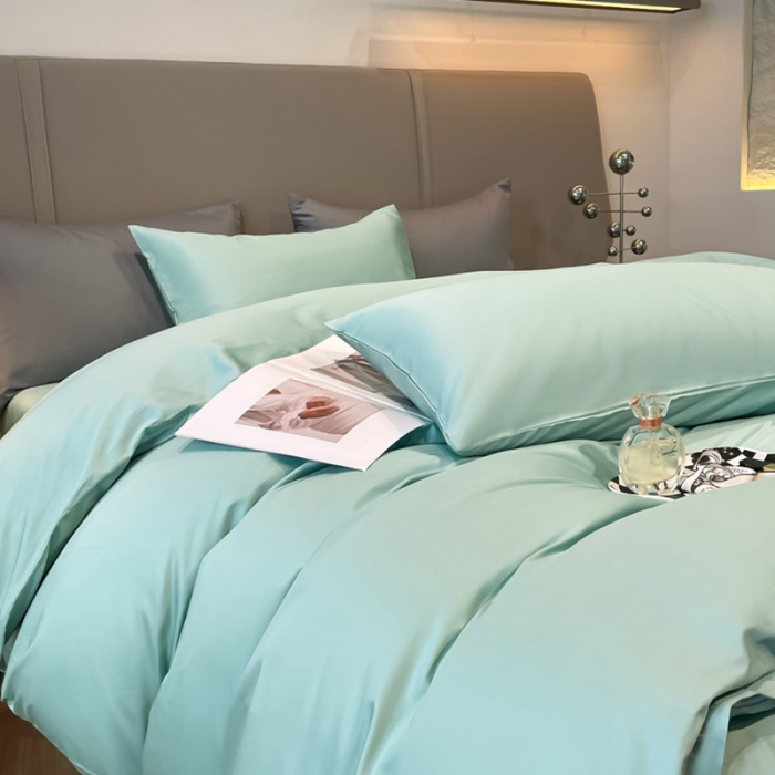 91家纺网 家纺一手货源 找家纺 柠馨2023新款都市贵族系列13376铂金新疆长绒棉纯色单品系列 繁星蓝-单被套