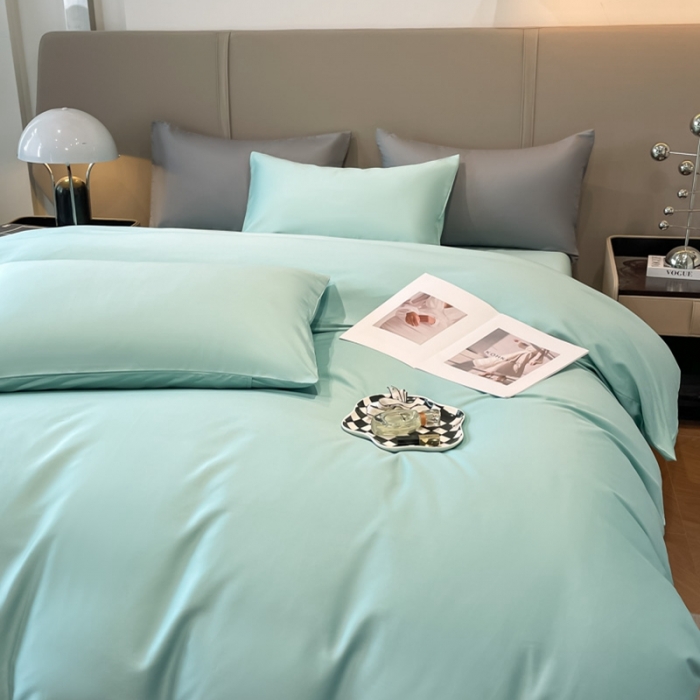 91家纺网 家纺一手货源 找家纺 柠馨2023新款都市贵族系列13376铂金新疆长绒棉纯色单品系列 繁星蓝-单被套