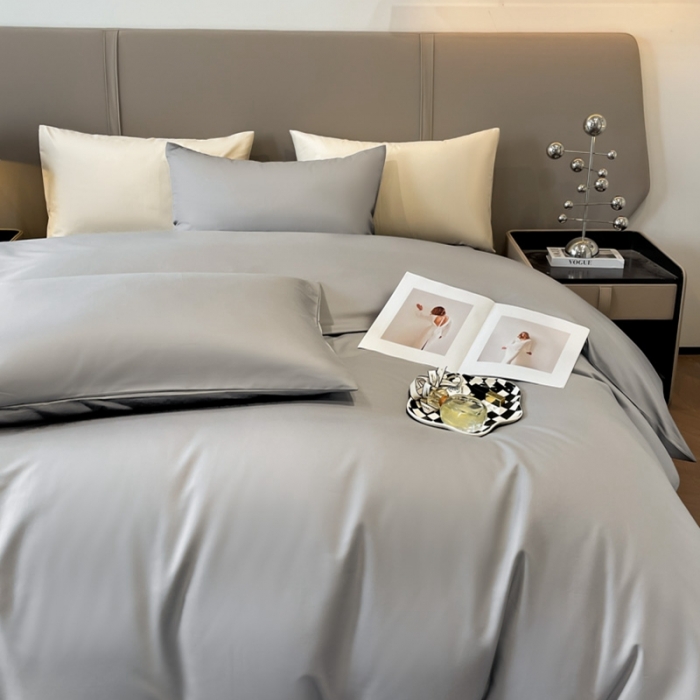 91家纺网 家纺一手货源 找家纺 柠馨2024新款都市贵族系列13376铂金新疆长绒棉纯色单品系列--单被套