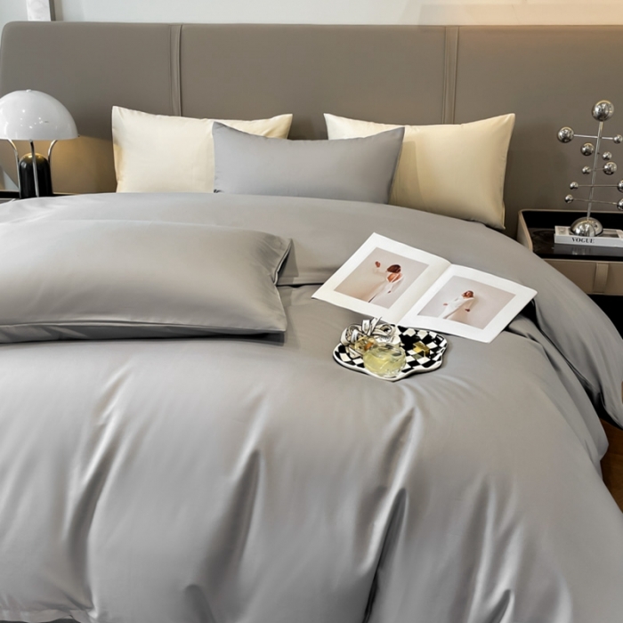 91家纺网 家纺一手货源 找家纺 柠馨2024新款都市贵族系列13376铂金新疆长绒棉纯色单品系列--单被套