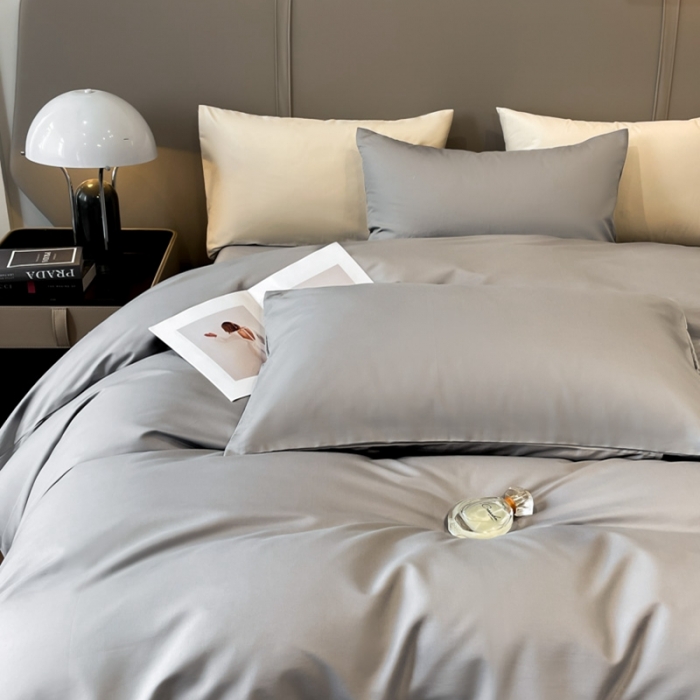 91家纺网 家纺一手货源 找家纺 柠馨2024新款都市贵族系列13376铂金新疆长绒棉纯色单品系列--单被套