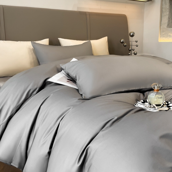 91家纺网 家纺一手货源 找家纺 柠馨2024新款都市贵族系列13376铂金新疆长绒棉纯色单品系列--单被套