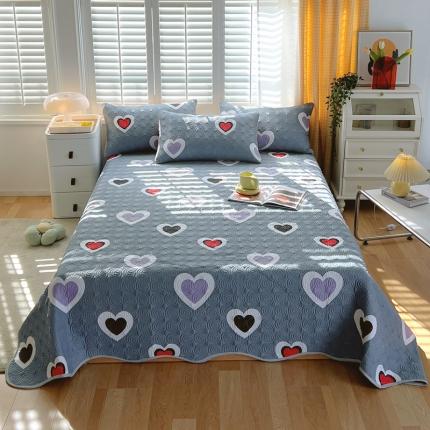 91家纺网 家纺一手货源 找家纺 （总）衿成 2025新款全棉水波纹夹棉印花床盖（清仓款）