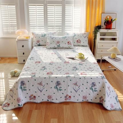 91家纺网 家纺一手货源 找家纺 （总）衿成 2025新款全棉水波纹夹棉印花床盖（清仓款）