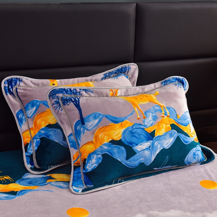 91家纺网 家纺一手货源 找家纺 芯诗曼 2025新款牛奶绒印花单被套 发财鹿