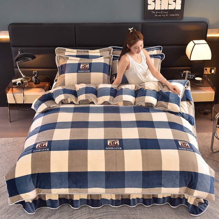 91家纺网 家纺一手货源 找家纺 芯诗曼 2025新款牛奶绒印花单被套 黄金叶