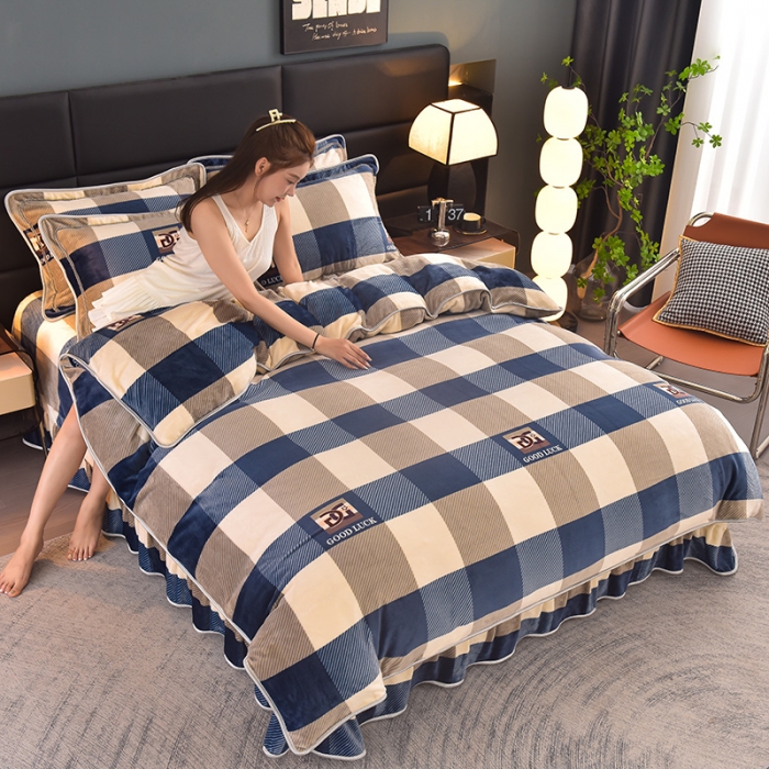 91家纺网 家纺一手货源 找家纺 芯诗曼 2025新款牛奶绒印花单被套 黄金叶