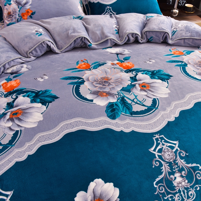 91家纺网 家纺一手货源 找家纺 芯诗曼 2025新款牛奶绒印花单被套 秘密花园