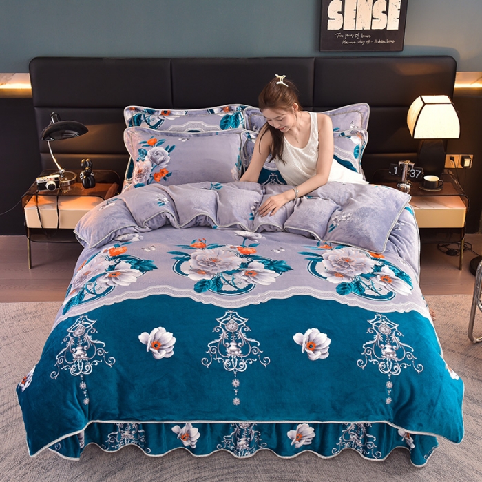 91家纺网 家纺一手货源 找家纺 芯诗曼 2025新款牛奶绒印花单被套 秘密花园