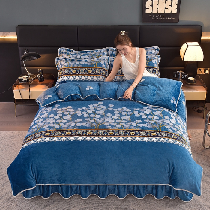 91家纺网 家纺一手货源 找家纺 芯诗曼 2025新款牛奶绒印花单被套 叶叶相思