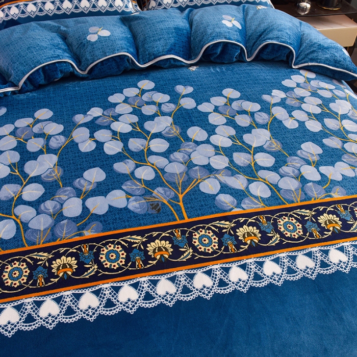 91家纺网 家纺一手货源 找家纺 芯诗曼 2025新款牛奶绒印花单被套 叶叶相思