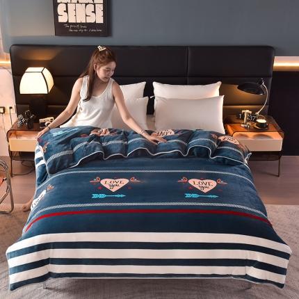 91家纺网 家纺一手货源 找家纺 芯诗曼 2025新款牛奶绒印花单被套 爱意满满