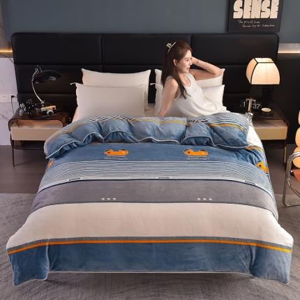 91家纺网 家纺一手货源 找家纺 芯诗曼 2025新款牛奶绒印花单被套 幸运熊