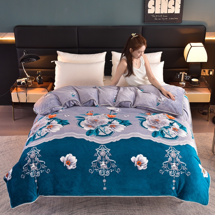 91家纺网 家纺一手货源 找家纺 芯诗曼 2025新款牛奶绒印花单被套 秘密花园