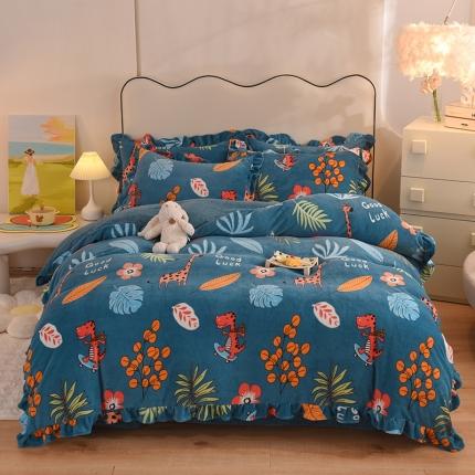 91家纺网 家纺一手货源 找家纺 总甜之梦家纺 2025新款泥点绒印花四件套（任何尺寸都可定做）