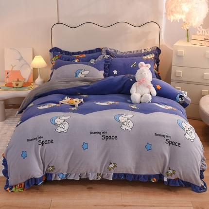 91家纺网 家纺一手货源 找家纺 总甜之梦家纺 2025新款泥点绒印花四件套（任何尺寸都可定做）