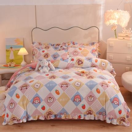 91家纺网 家纺一手货源 找家纺 总甜之梦家纺 2025新款泥点绒印花四件套（任何尺寸都可定做）