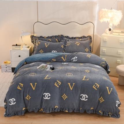 91家纺网 家纺一手货源 找家纺 甜之梦 2025新款水晶绒单品印花床单 彩虹女孩