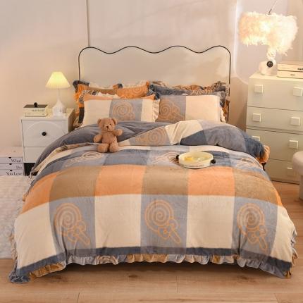 甜之梦家纺 2025新款泥点绒印花四件套（任何尺寸都可定做） 玛奇朵