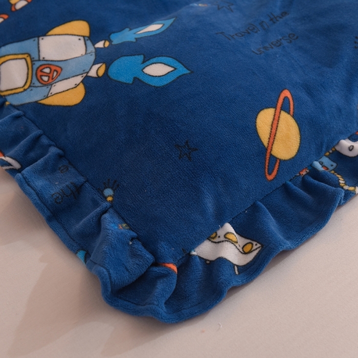 91家纺网 家纺一手货源 找家纺 甜之梦家纺 2025新款泥点绒印花四件套（任何尺寸都可定做） 太空机器人北卡蓝