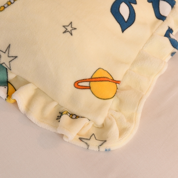 91家纺网 家纺一手货源 找家纺 甜之梦家纺 2025新款泥点绒印花四件套（任何尺寸都可定做） 太空机器人米白