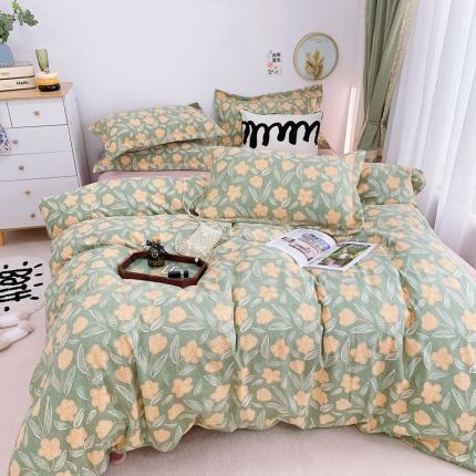 91家纺网 家纺一手货源 找家纺 （总）庭笙 新款有氧双股超密暖绒/花瓣仿生柔感四件套