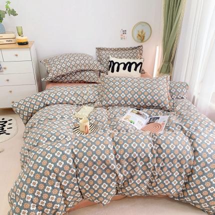 91家纺网 家纺一手货源 找家纺 （总）庭笙 新款有氧双股超密暖绒/花瓣仿生柔感四件套