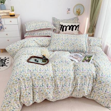 91家纺网 家纺一手货源 找家纺 （总）庭笙 新款有氧双股超密暖绒/花瓣仿生柔感四件套