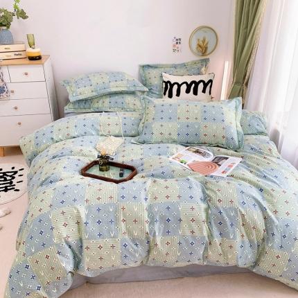 91家纺网 家纺一手货源 找家纺 （总）庭笙 新款有氧双股超密暖绒/花瓣仿生柔感四件套