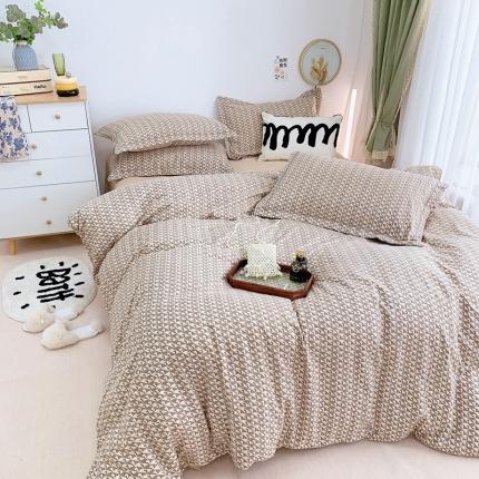 91家纺网 家纺一手货源 找家纺 （总）庭笙 新款有氧双股超密暖绒/花瓣仿生柔感四件套