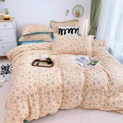 91家纺网 家纺一手货源 找家纺 （总）庭笙 新款有氧双股超密暖绒/花瓣仿生柔感四件套