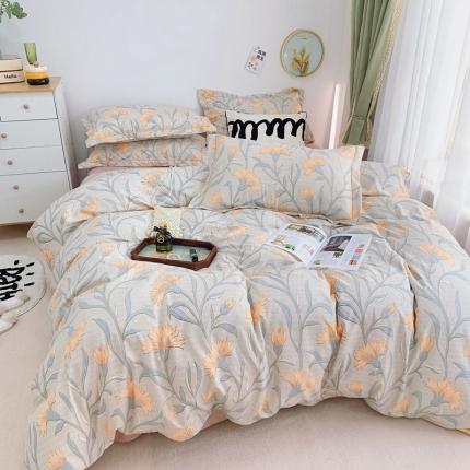 91家纺网 家纺一手货源 找家纺 （总）庭笙 新款有氧双股超密暖绒/花瓣仿生柔感四件套