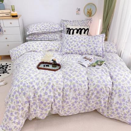 91家纺网 家纺一手货源 找家纺 （总）庭笙 新款有氧双股超密暖绒/花瓣仿生柔感四件套