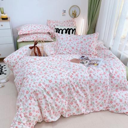 91家纺网 家纺一手货源 找家纺 （总）庭笙 新款有氧双股超密暖绒/花瓣仿生柔感四件套