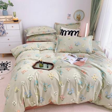 91家纺网 家纺一手货源 找家纺 （总）庭笙 新款有氧双股超密暖绒/花瓣仿生柔感四件套