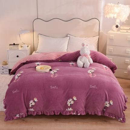 91家纺网 家纺一手货源 找家纺 （总）甜之梦家纺 2025新款韩版泥点绒单被套（任何尺寸都可定做）