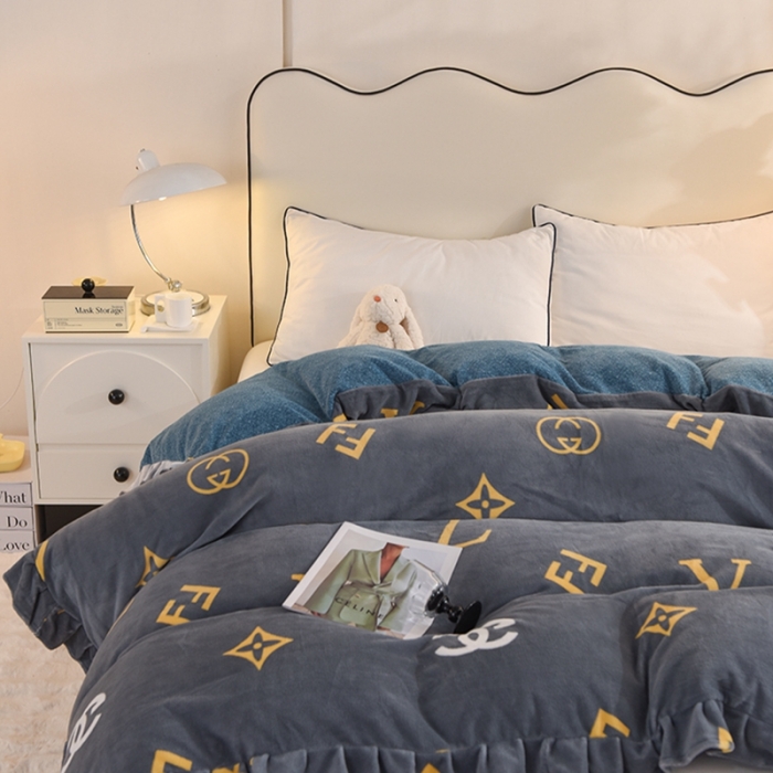 91家纺网 家纺一手货源 找家纺 （总）甜之梦家纺 2025新款韩版泥点绒单被套（任何尺寸都可定做）